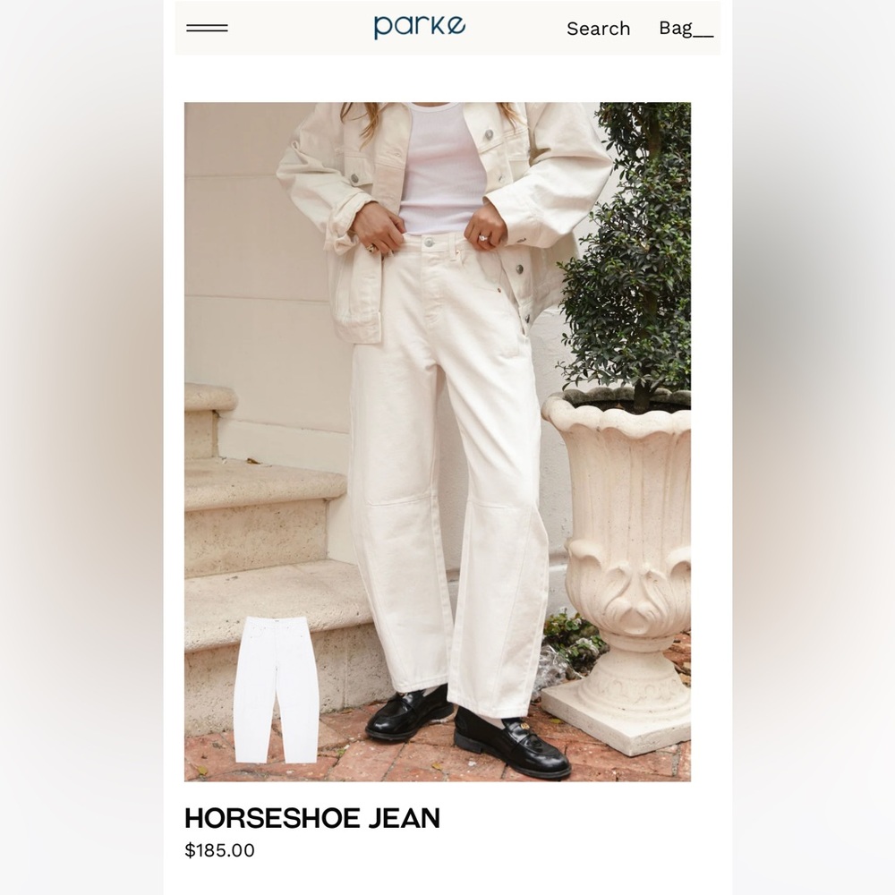 Parke Women's White Horseshoe Jeans